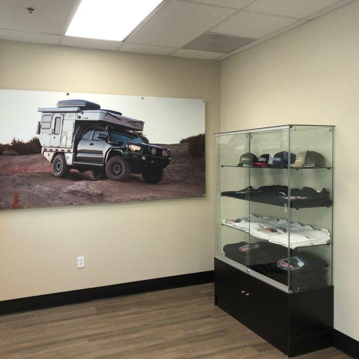 A picture of the corner of the Four Wheel Campers of Southern California showroom.