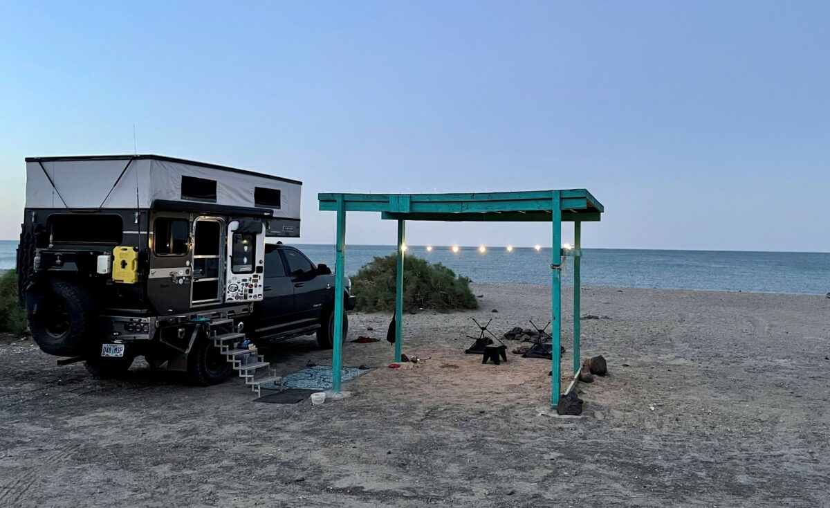 Four Wheel Camper Hawk Flatbed Beach Camping in Baja California, Mexico 